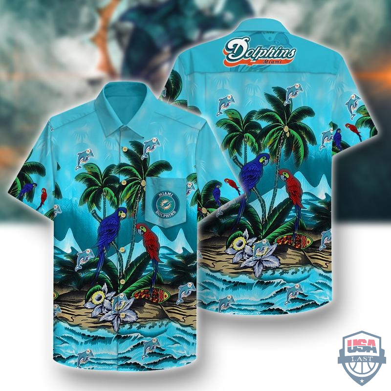 Miami Dolphins Parrots Couple Hawaiian Shirt