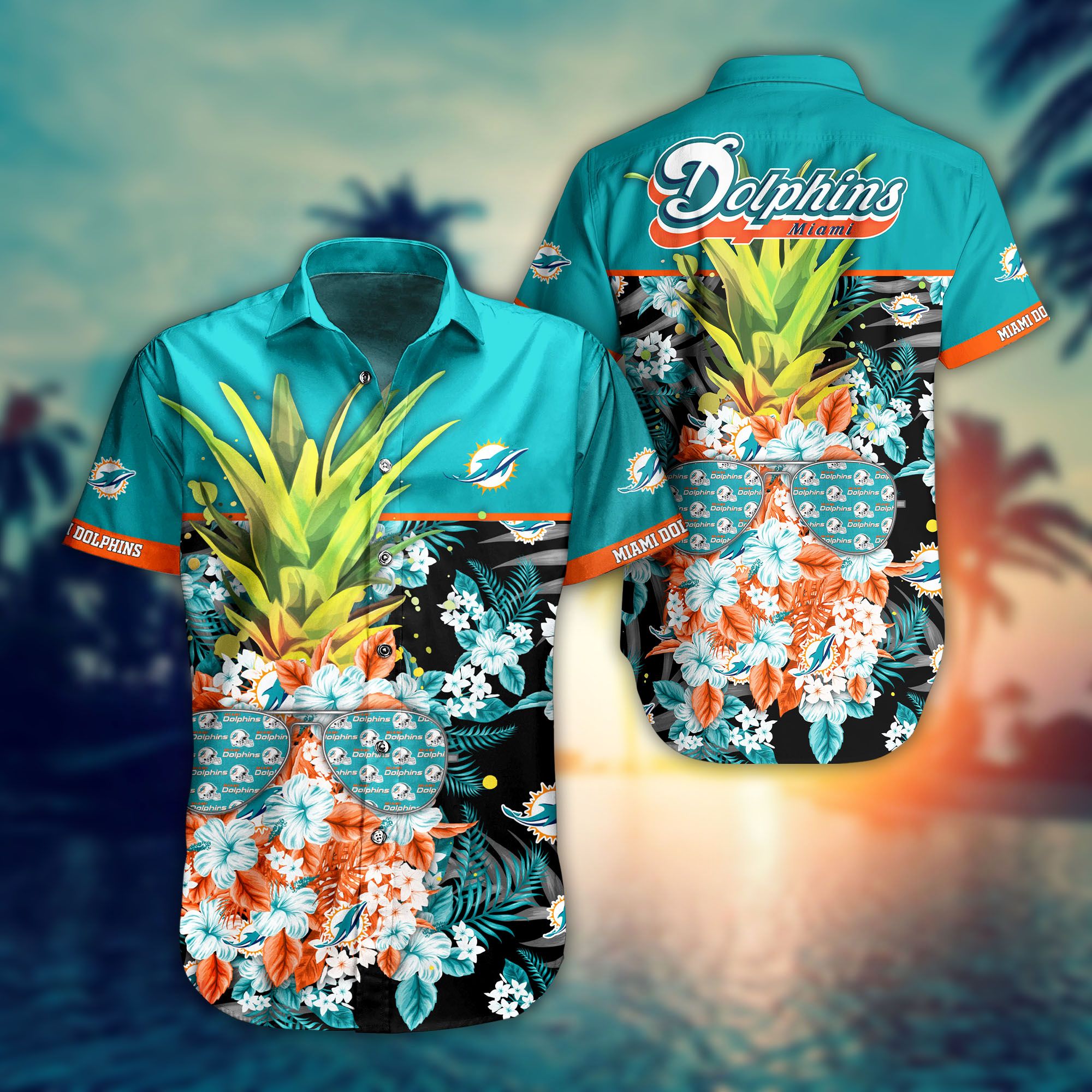 Miami Dolphins Pineapple Hawaiian Shirt