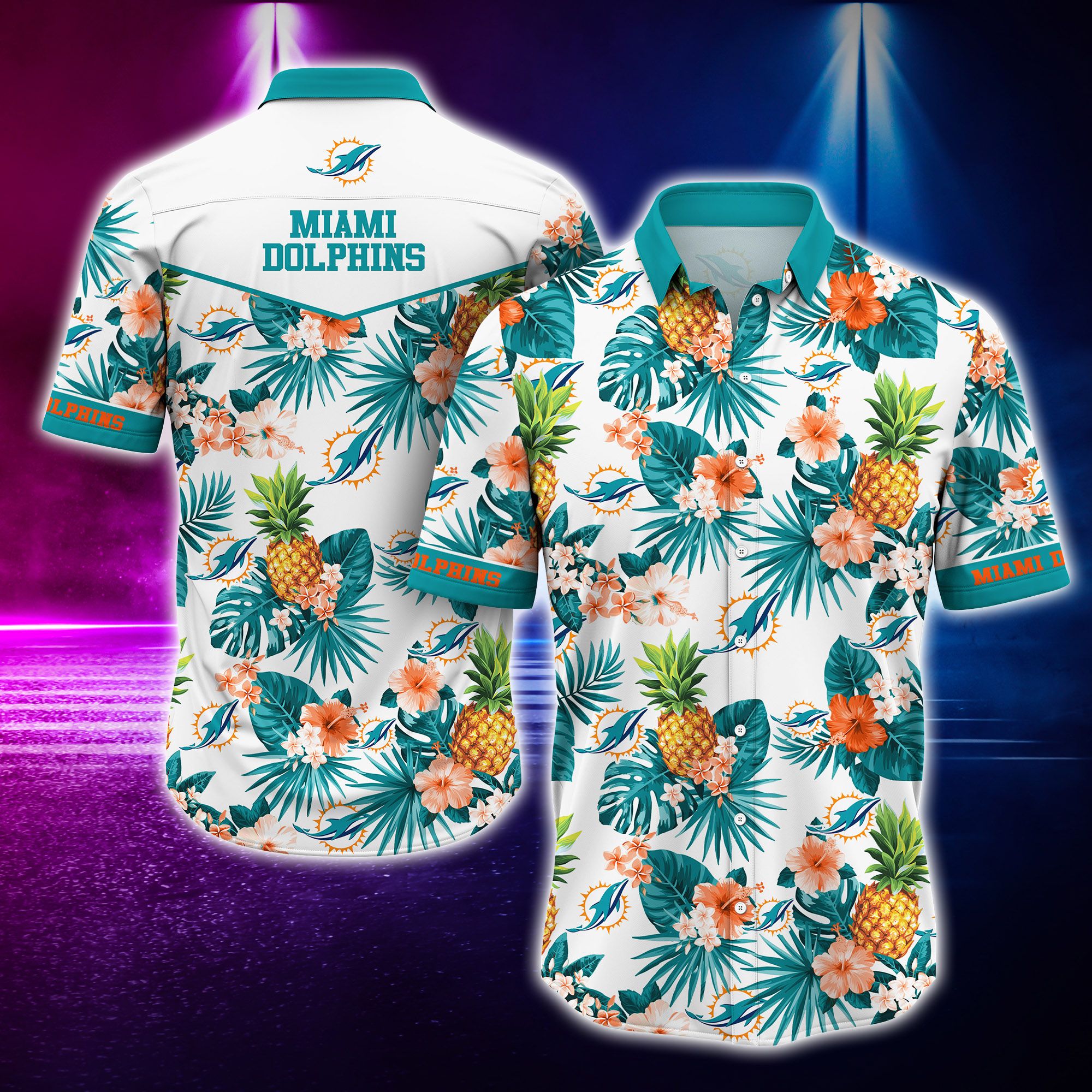 Miami Dolphins Pinneapple Hawaiian Shirt