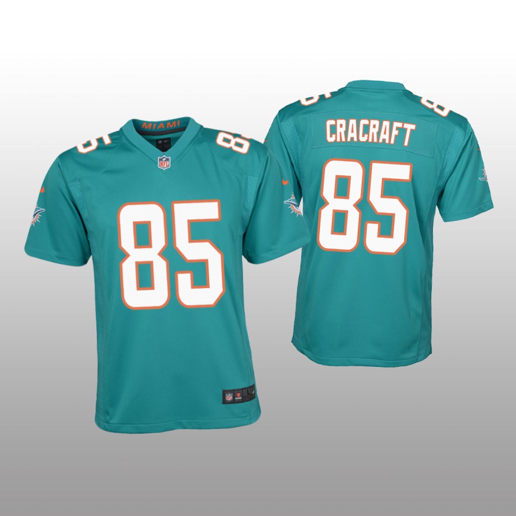 Miami Dolphins River Cracraft Aqua Jersey Game - Youth