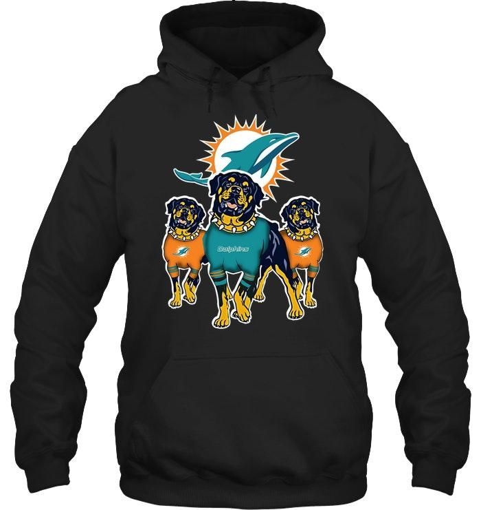 Miami Dolphins Rottweilers Fan Hoodie Hoodie