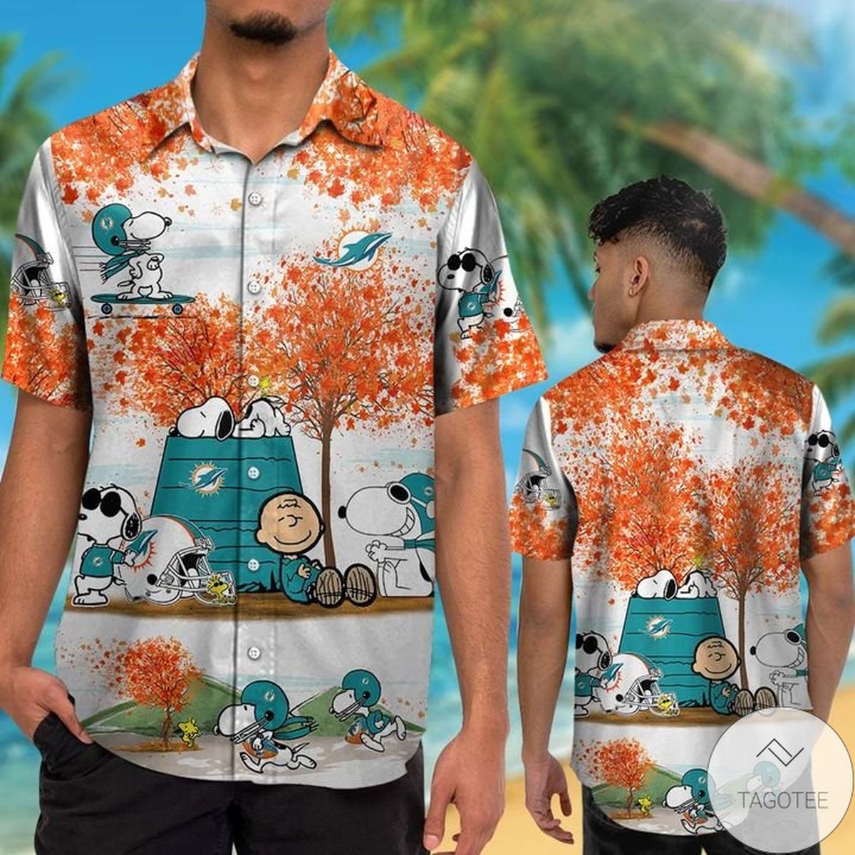 Miami Dolphins Snoopy Autumn Hawaiian Shirt