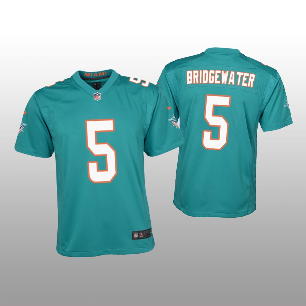 Miami Dolphins Teddy Bridgewater Aqua Jersey Game - Youth