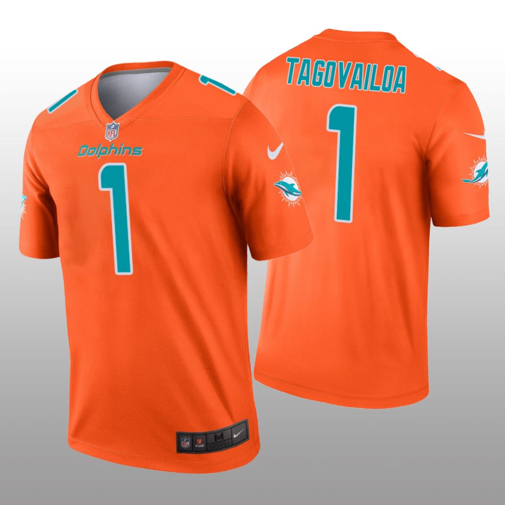 Miami Dolphins Tua Tagovailoa Orange Jersey Inverted Legend - Men's Miami Dolphins Tua Tagovailoa Orange Jersey Inverted Legend - Men's - Image 1