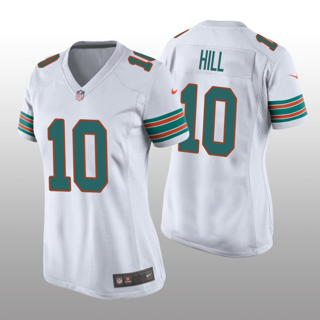 Miami Dolphins Tyreek Hill White Jersey Throwback Game - Women's