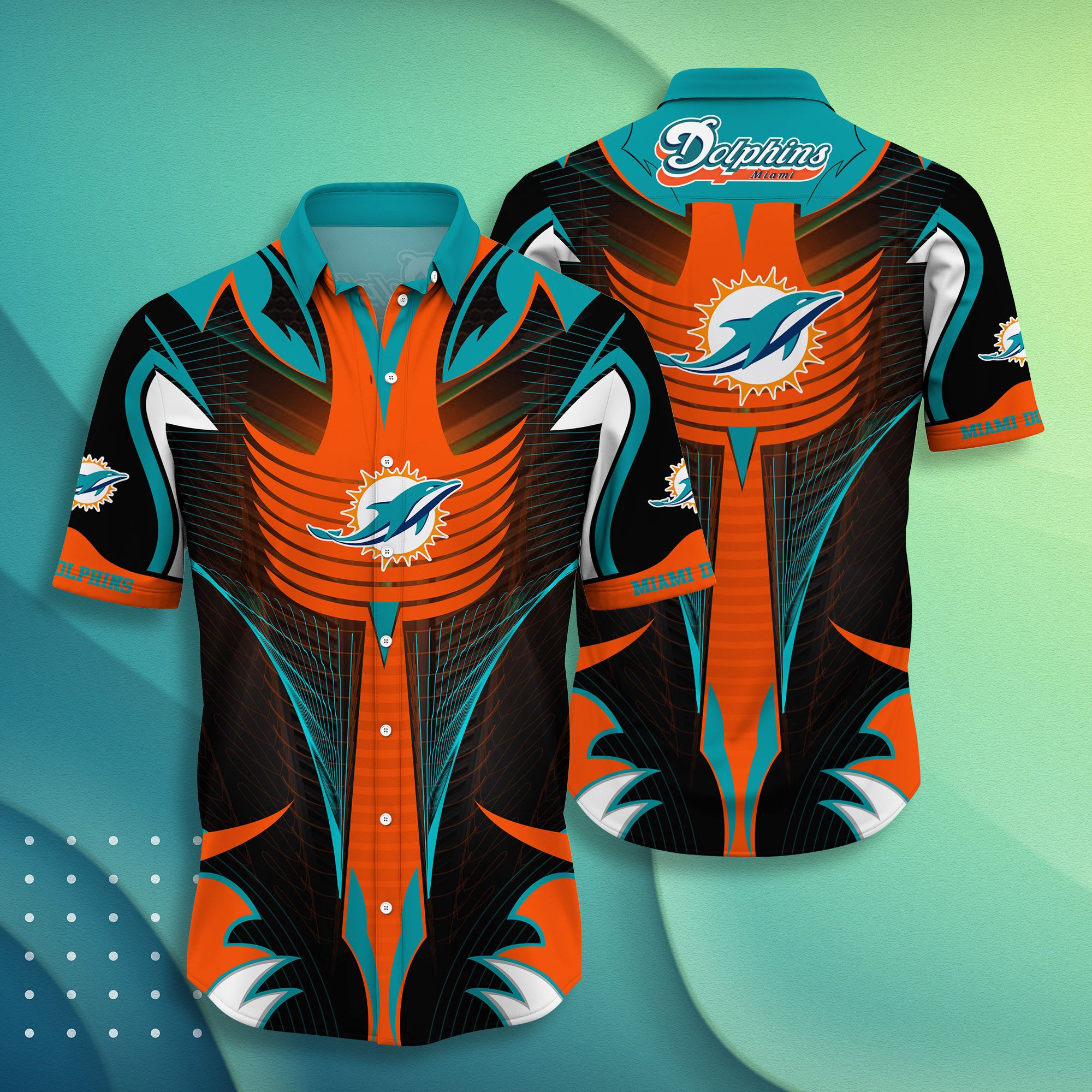 Miami Dolphins Under Armour Summer3 Hawaiian Shirt