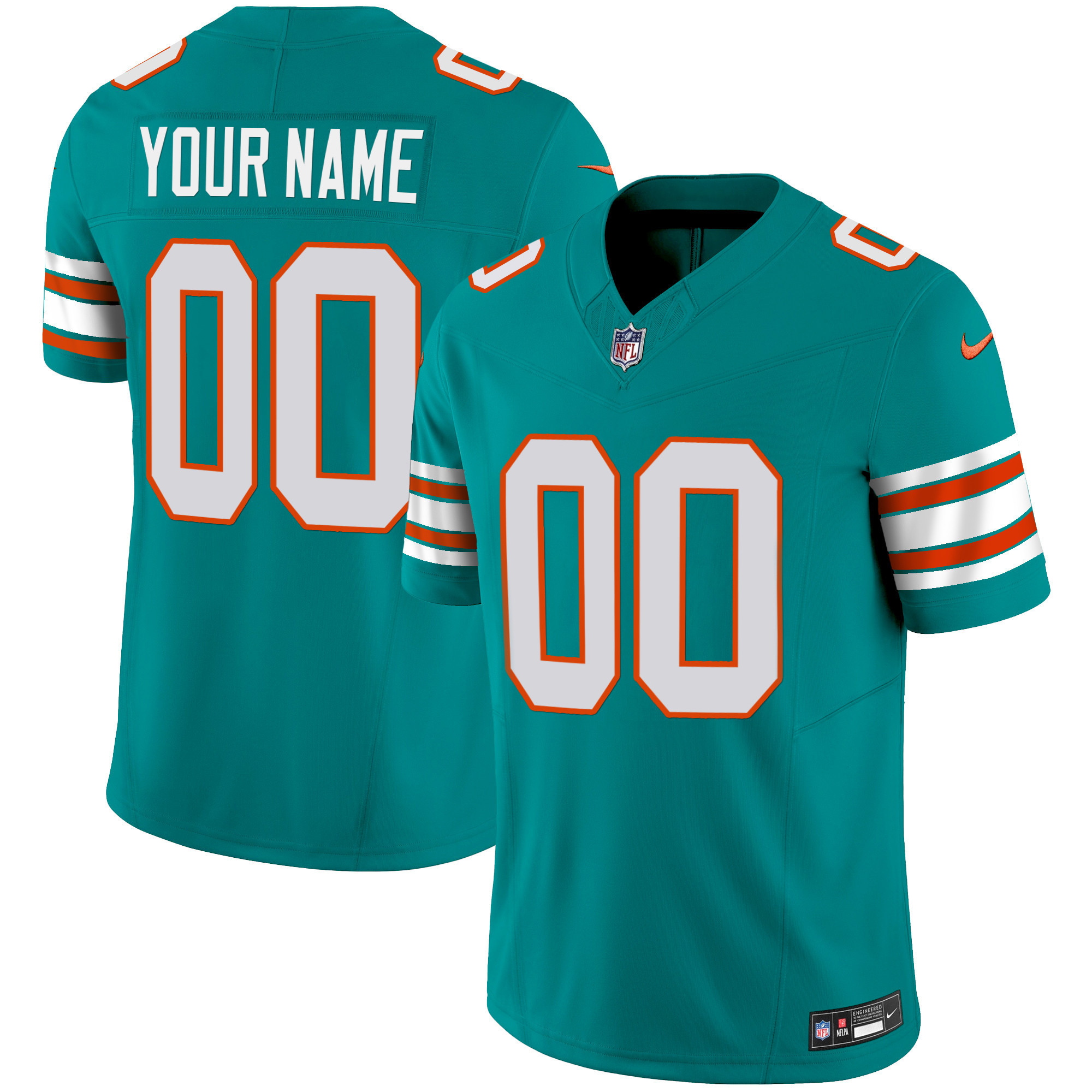 Miami Dolphins Vapor Limited Custom Alternate Aqua Jersey - All Stitched 