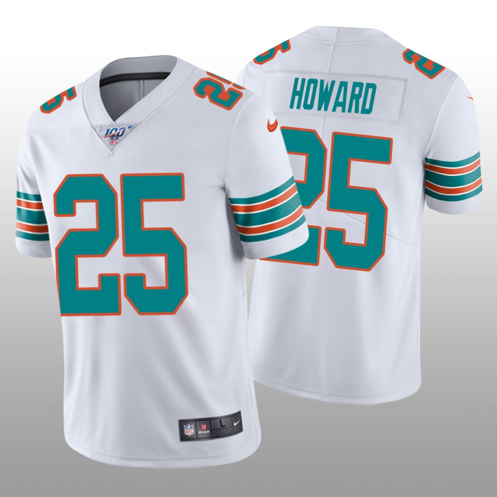 Miami Dolphins Xavien Howard White Vapor Limited Jersey 100th Season - Men's