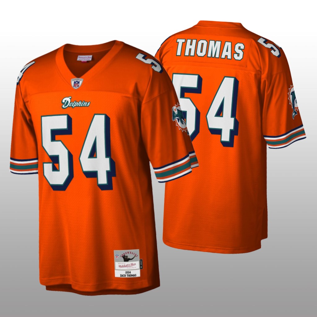 Miami Dolphins Zach Thomas Mitchell & Ness Orange Legacy Jersey - Men's
