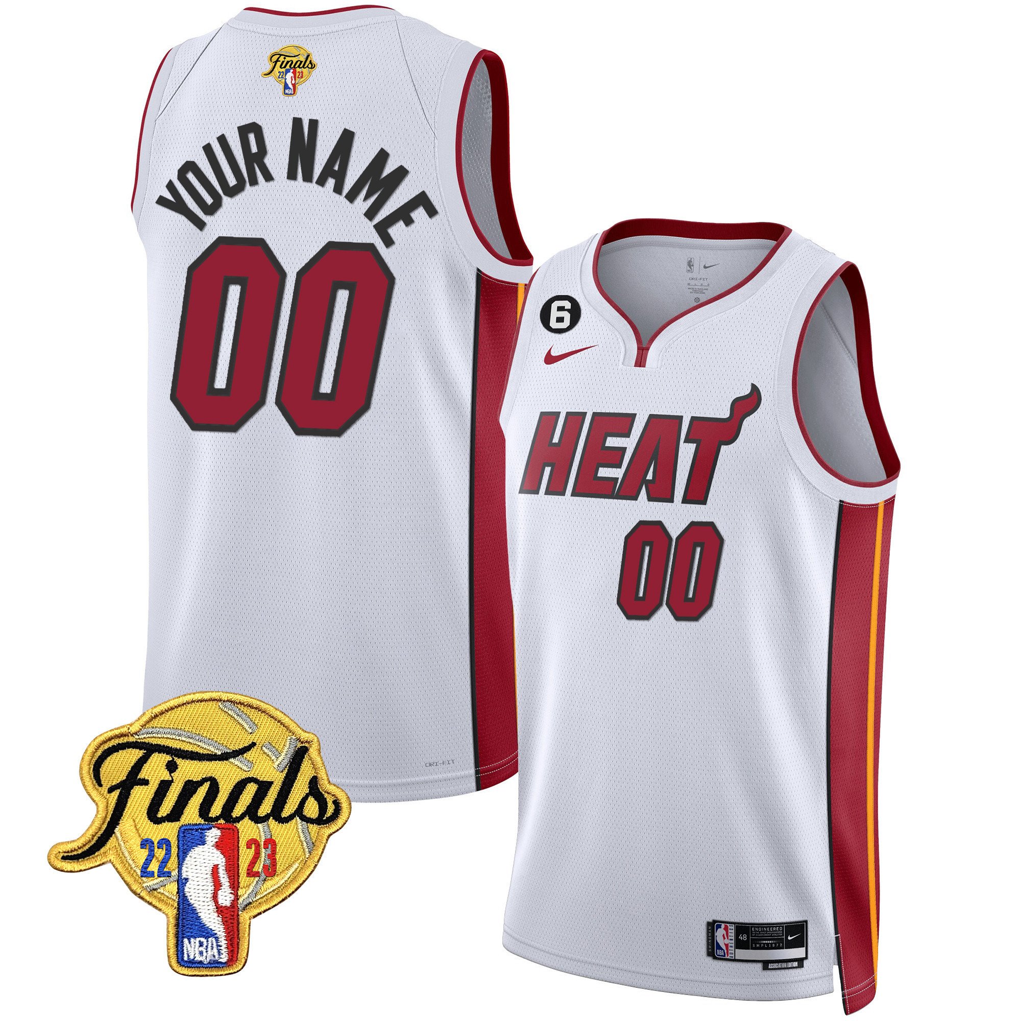 Miami Heat 2023 Finals Patch Collection Custom Association Jersey - All Stitched