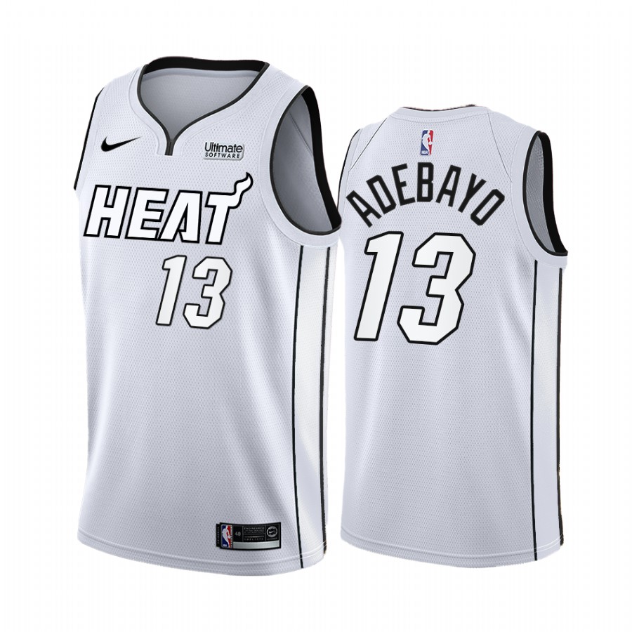 Miami Heat Bam Adebayo White Hot 2022 NBA Playoffs #13 Jersey