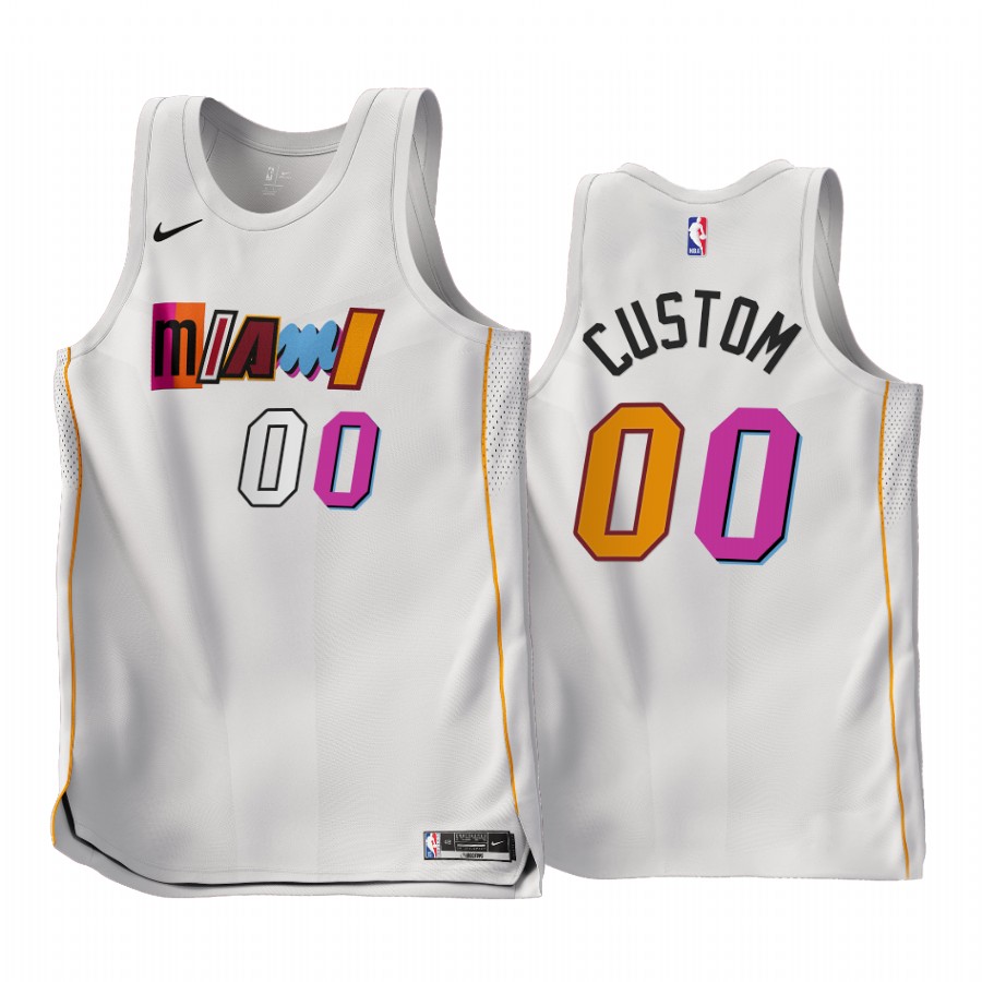 Miami Heat Custom 2022-23 City Edition White #00 Jersey