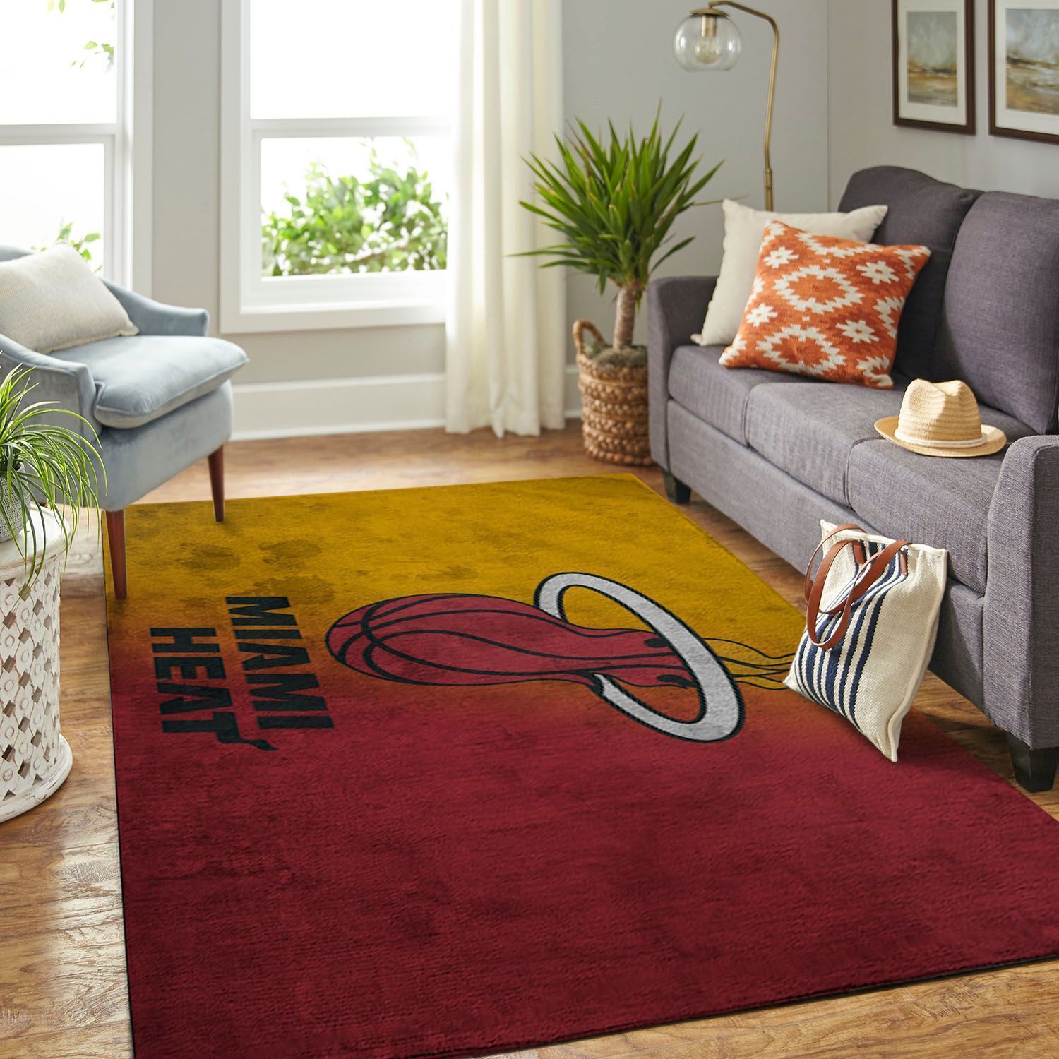 Miami Heat Living Room Area Rectangle Rug