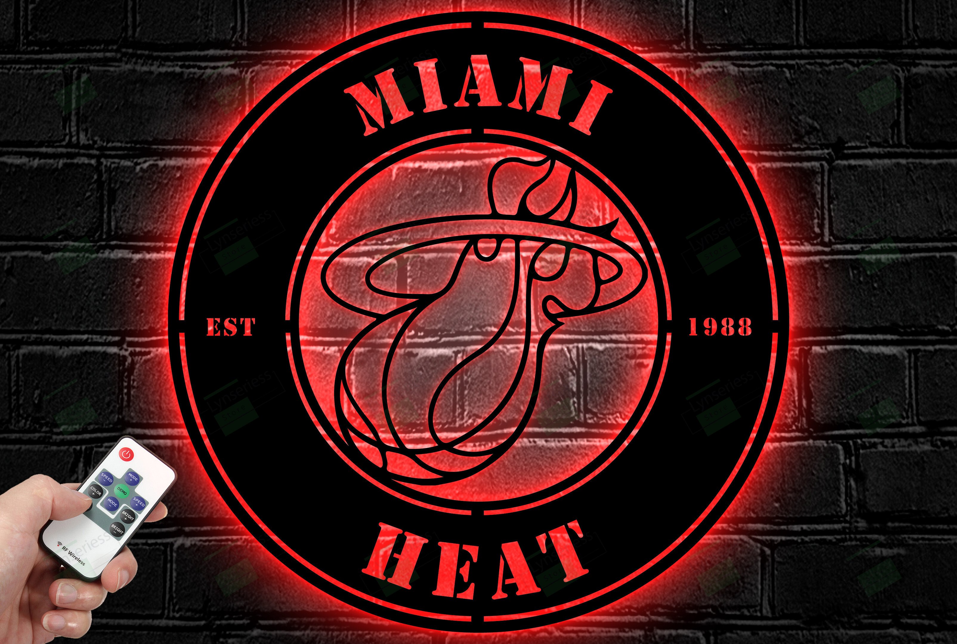 Miami Heat Metal Sign – Led Light Sign NBA