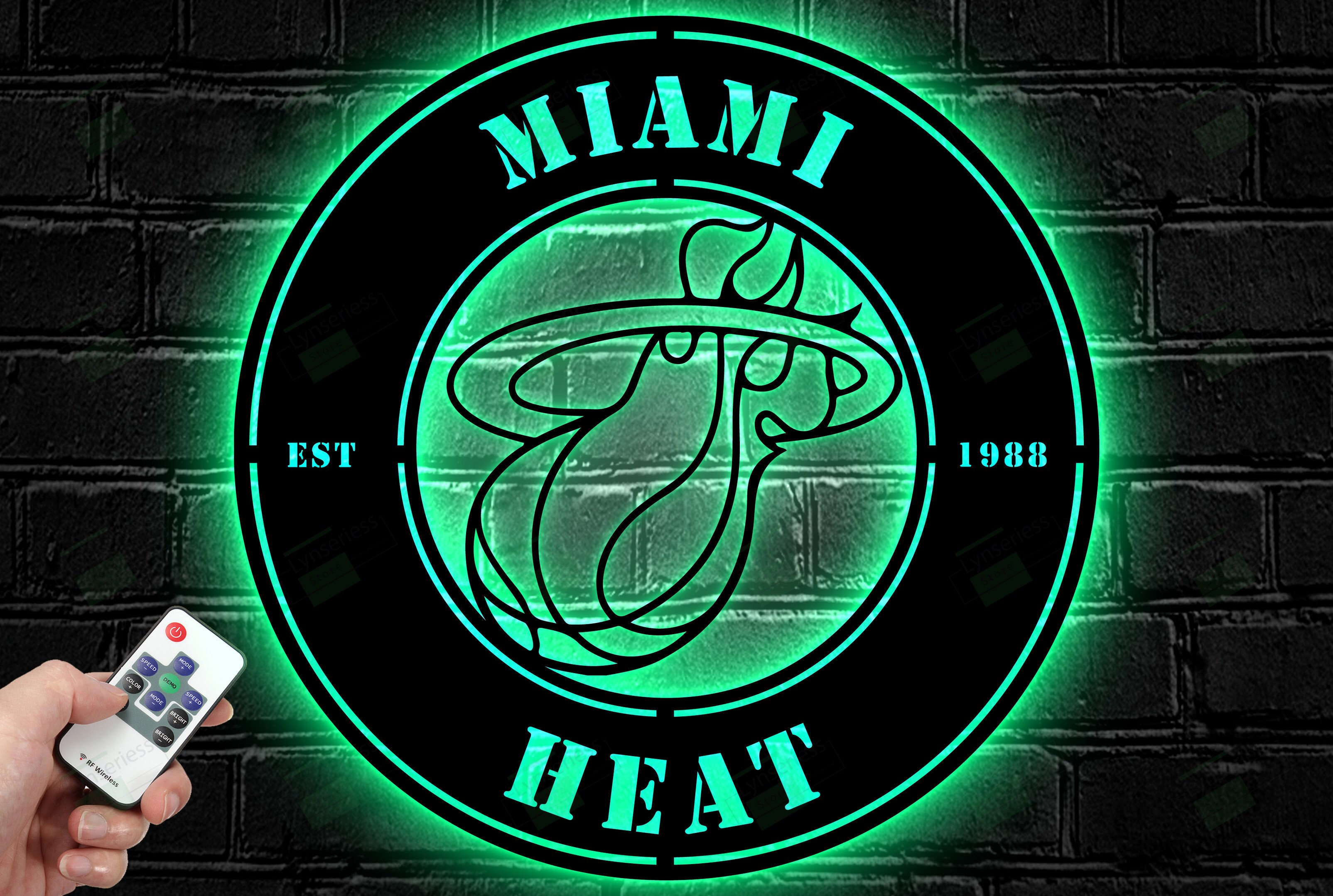 Miami Heat Metal Sign – Led Light Sign NBA