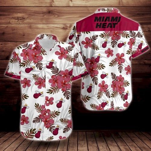 Miami Heat Tropical Flower Hawaiian Shirt