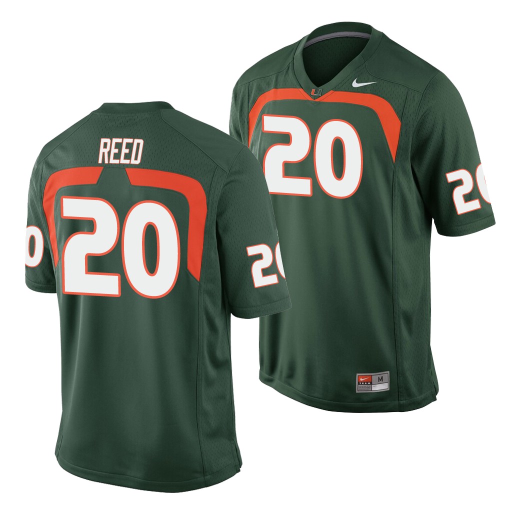 Miami Hurricanes Ed Reed Green Game Men's College Jersey