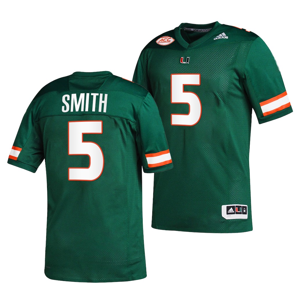 Miami Hurricanes Key'Shawn Smith 5 Green 2021-22 College Jersey Men