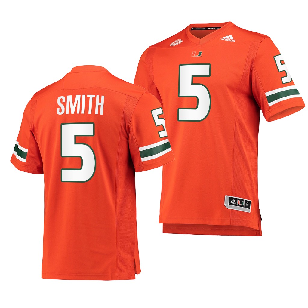 Miami Hurricanes Key'Shawn Smith 5 Orange 2021-22 College Premier Jersey Men