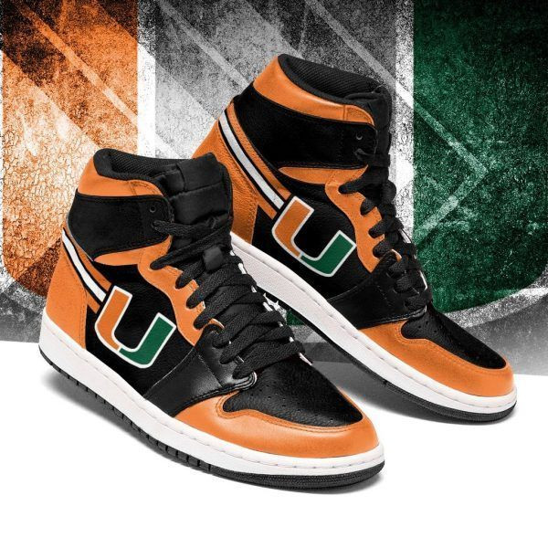 Miami Hurricanes NCAA Team Sneakers Gift For Fans High Top Air Jordan Sneaker, Air Jordan Hightop