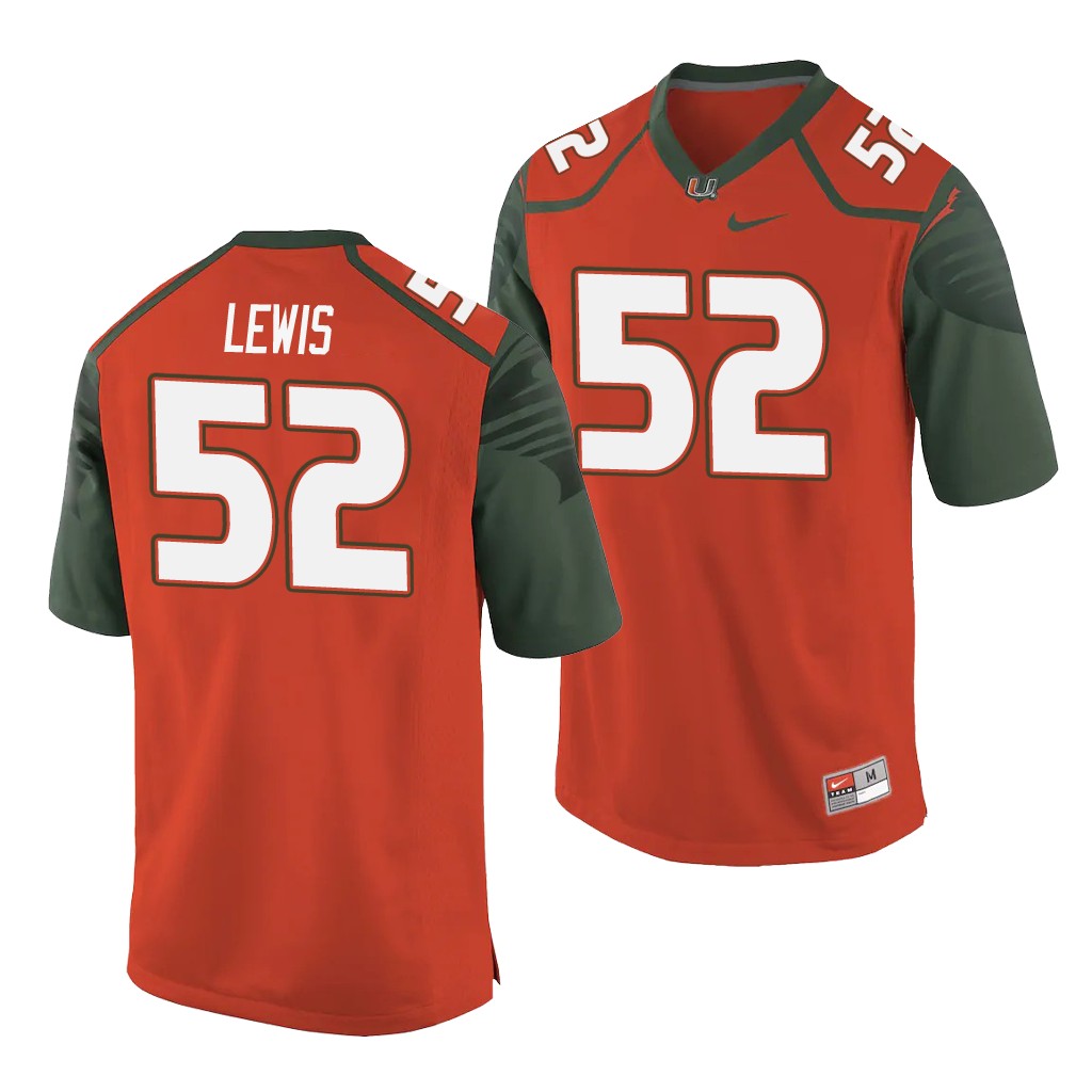 Miami Hurricanes Ray Lewis Orange Men's College Jersey