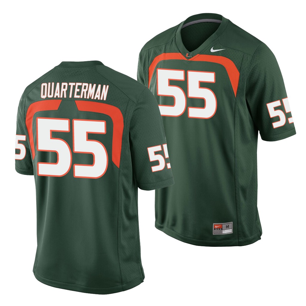 Miami Hurricanes Shaquille Quarterman Green Game Men's College Jersey
