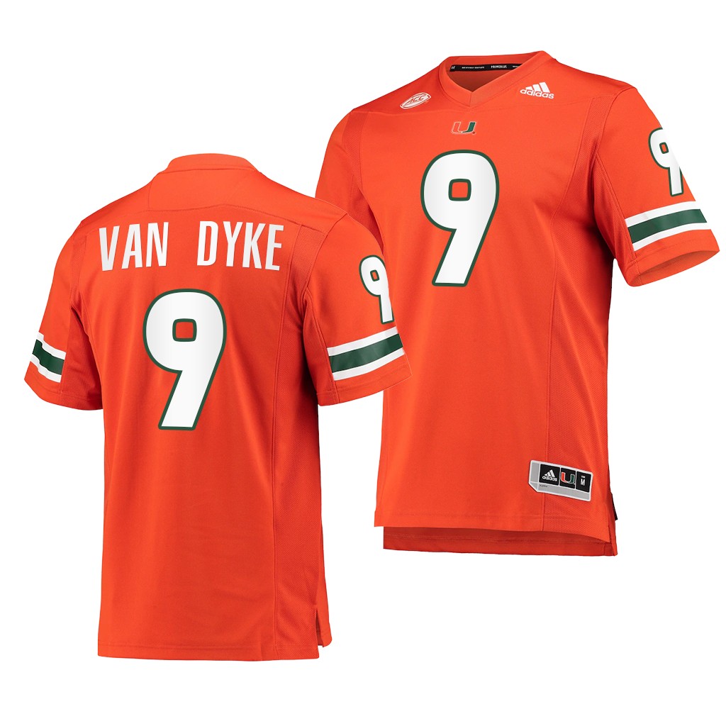 Miami Hurricanes Tyler Van Dyke 9 Orange 2021-22 College Premier Jersey Men