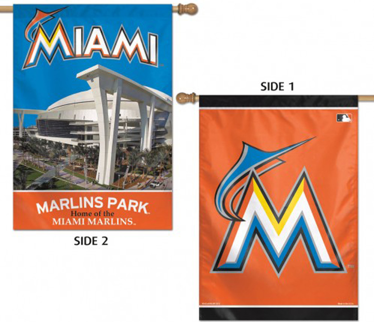 Miami Marlins MLB Baseball Garden Flag, House Flag