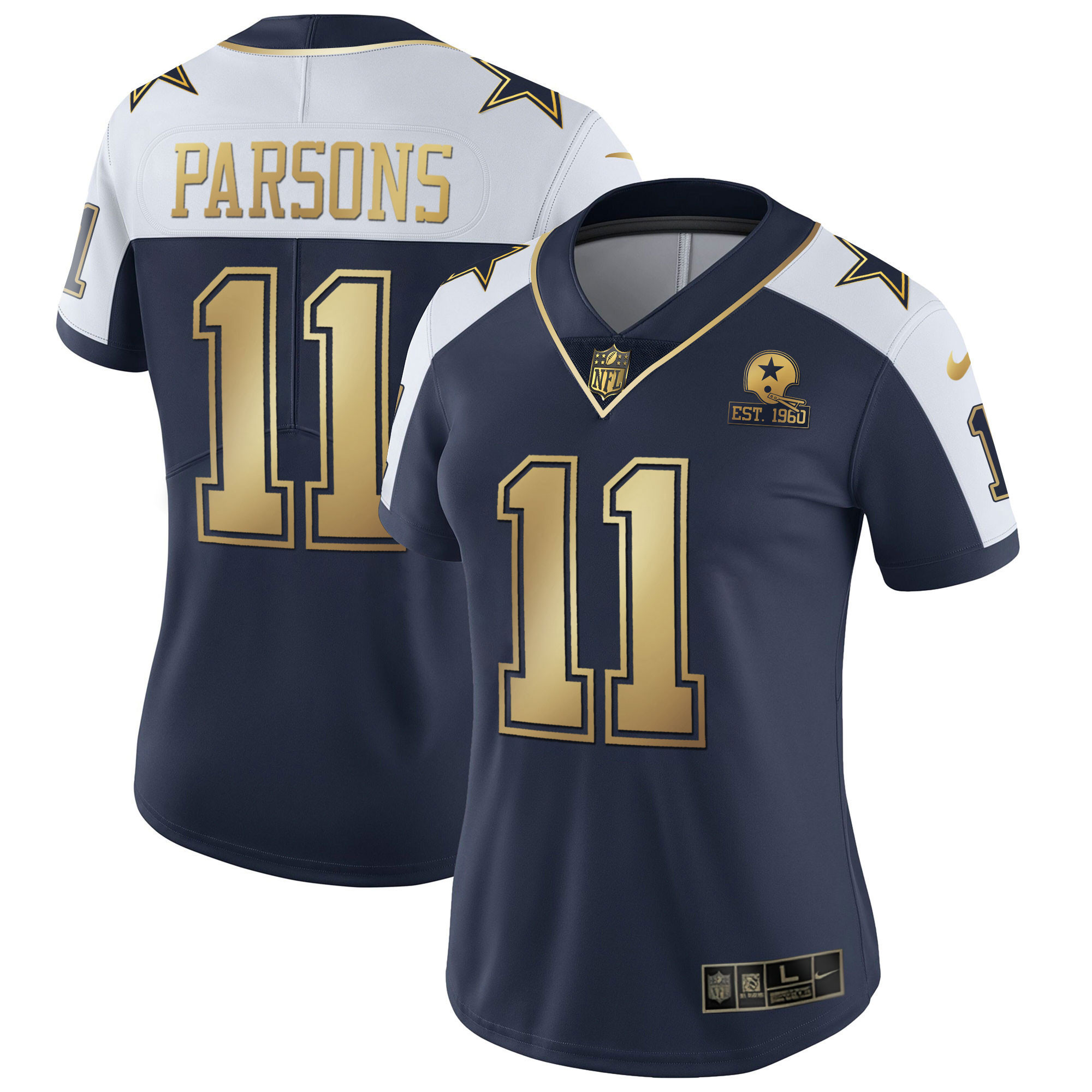 Micah Parsons Dallas Cowboys Alternate Vapor Navy Gold Limited Jersey - All Stitched 