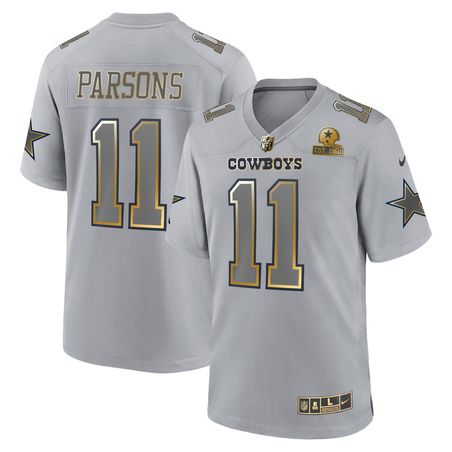 Micah Parsons Dallas Cowboys Atmosphere Fashion Gold Game Jersey - All Stitched 