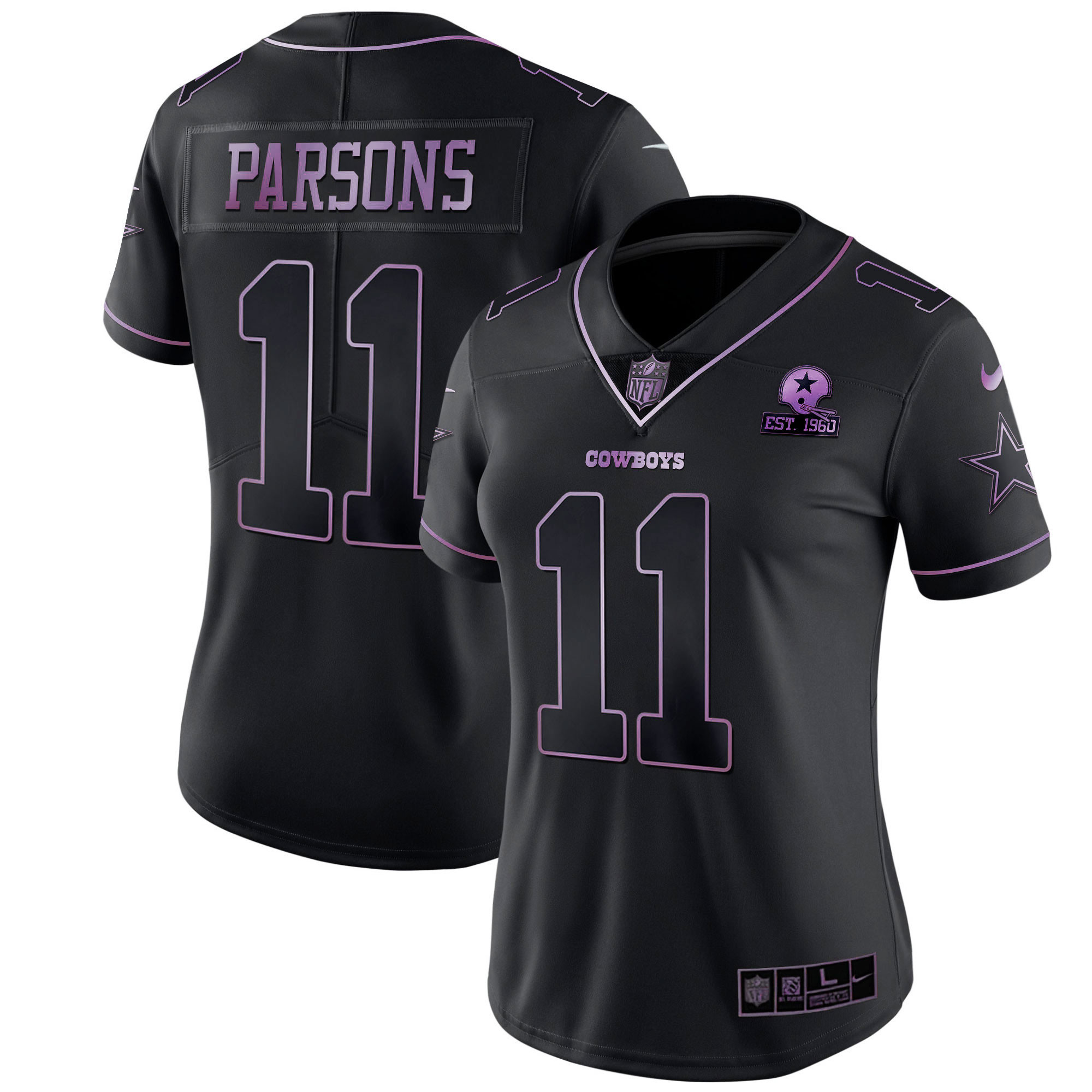 Micah Parsons Dallas Cowboys Deep Purple Vapor Limited Est 1960 Patch Jersey - All Stitched 