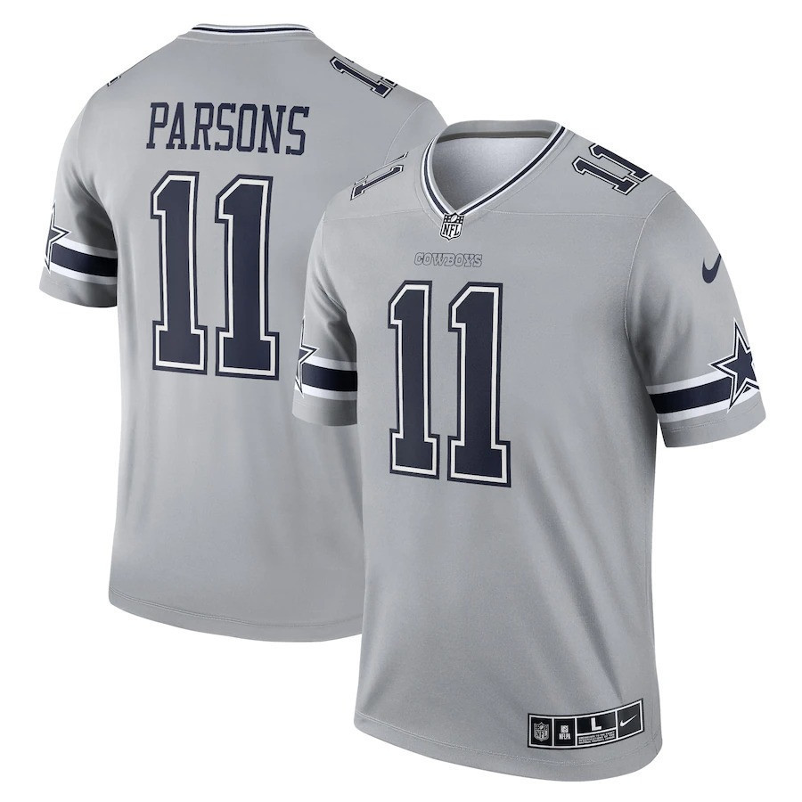 Micah Parsons Dallas Cowboys Game Team Inverted Gray Jersey - All Stitched 