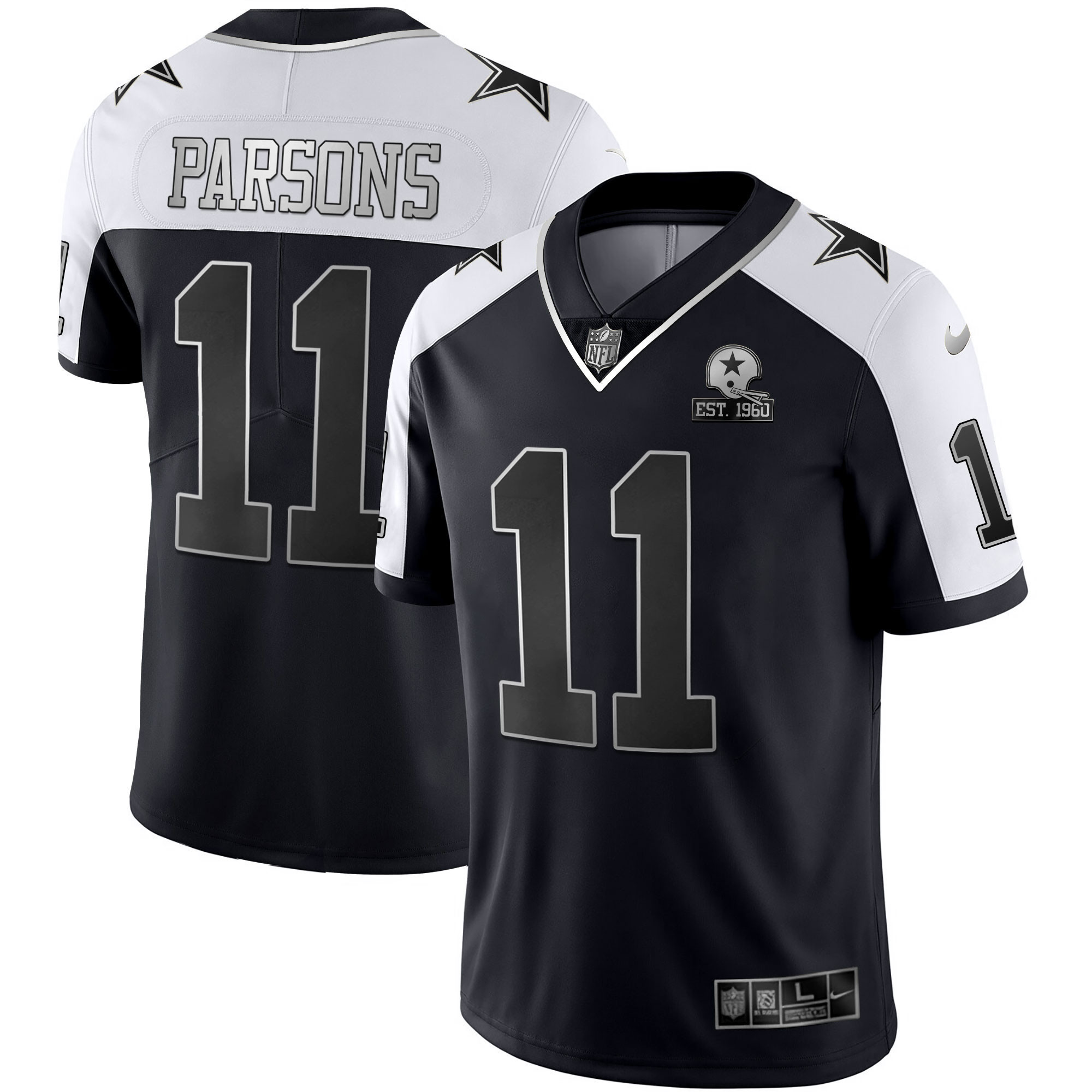 Micah Parsons Men's Dallas Cowboys Alternate Vapor Black Gold & Navy Gold Limited Black Silver Jersey - All Stitched 