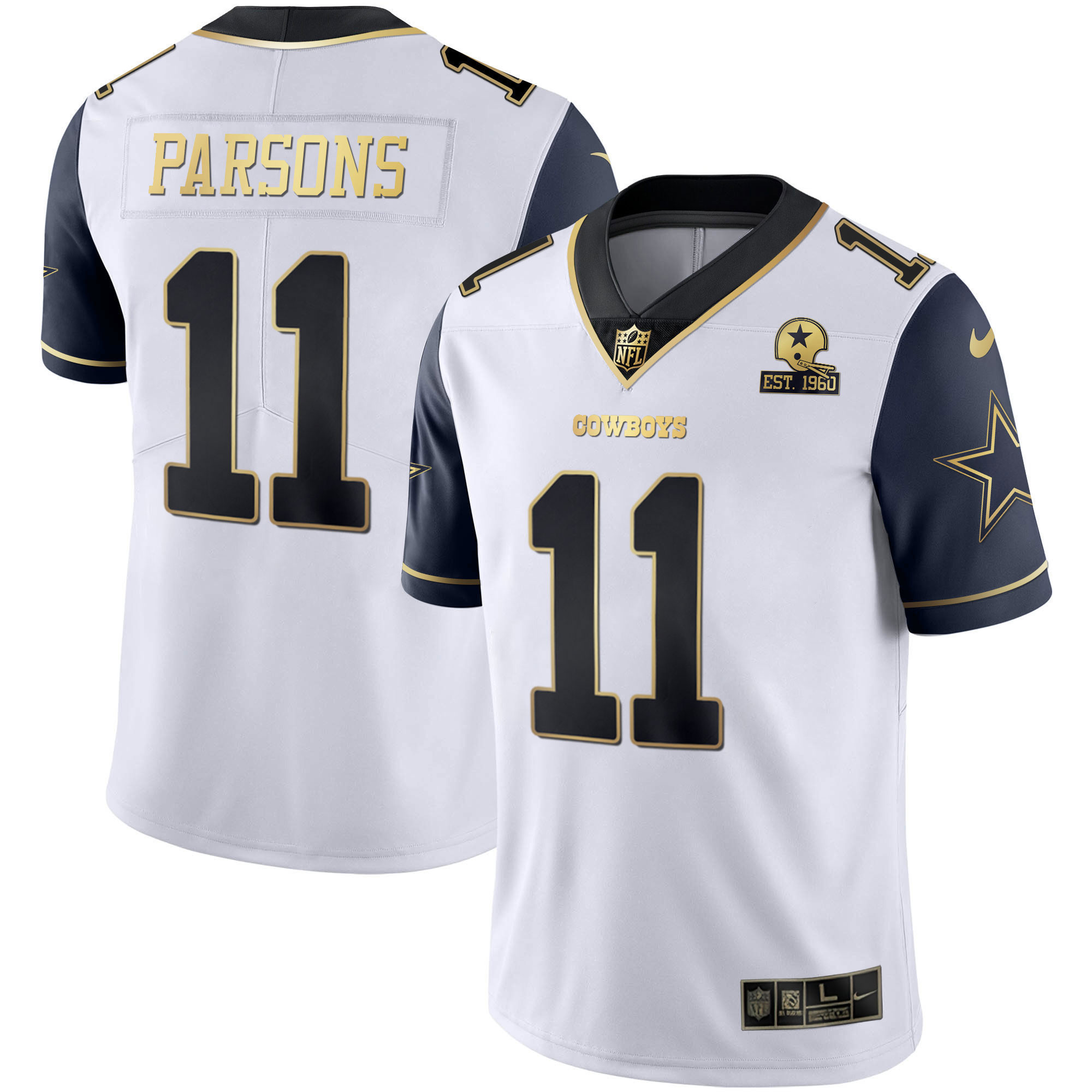 Micah Parsons Men's Dallas Cowboys Alternate Vapor Black Gold & Navy Gold Limited Navy Color Rush Jersey - All Stitched 