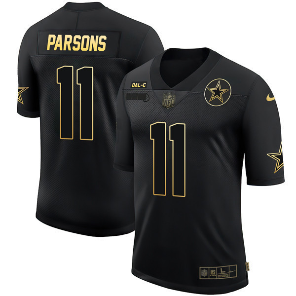 Micah Parsons Men's Dallas Cowboys Black Gold Collection Salute To Service Jersey - All Stitched 