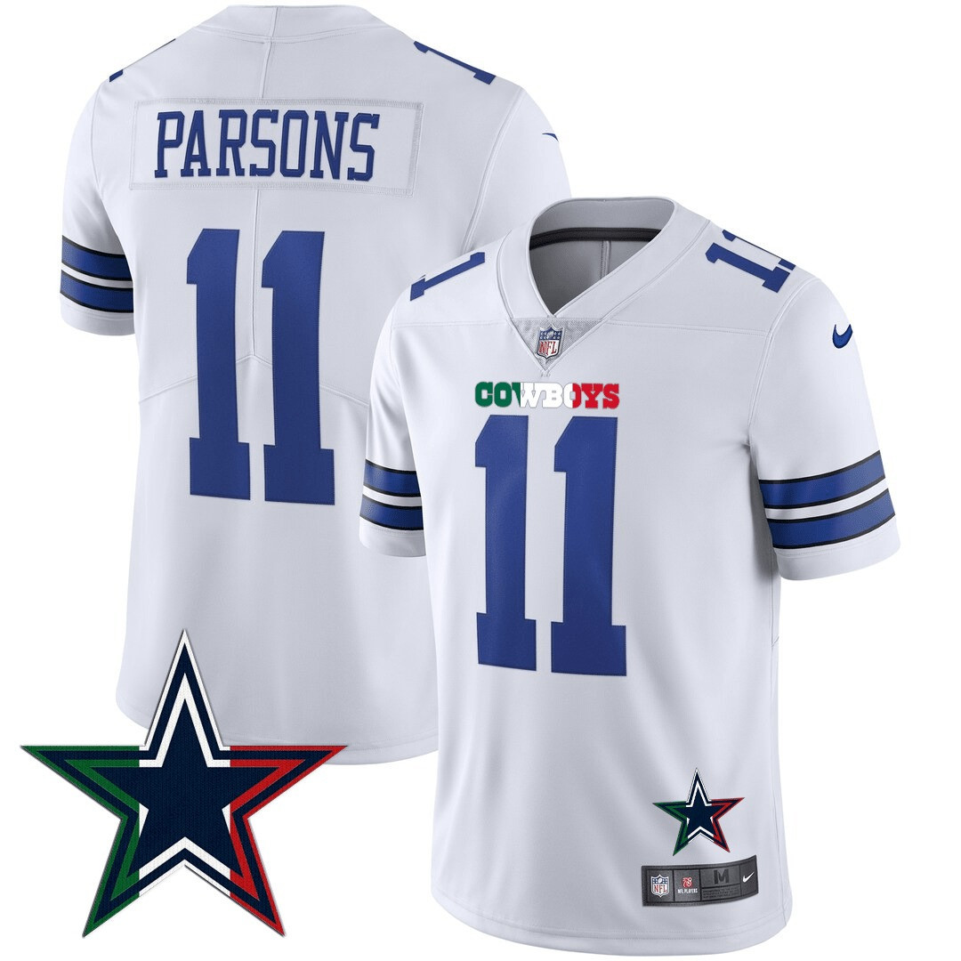 Micah Parsons Men's Dallas Cowboys Mexico Vapor White Jersey - All Stitched 