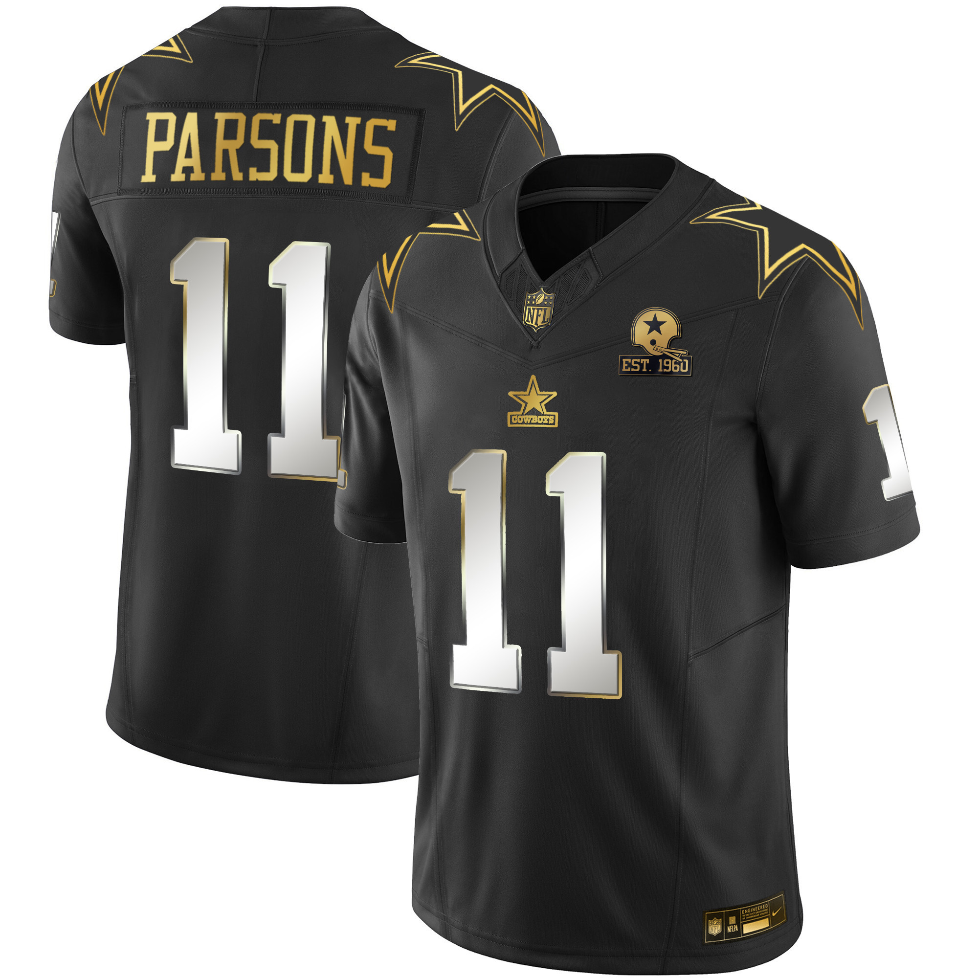 Micah Parsons Men's Dallas Cowboys Throwback Limited Vapor Black Limited Jersey - All Stitched 