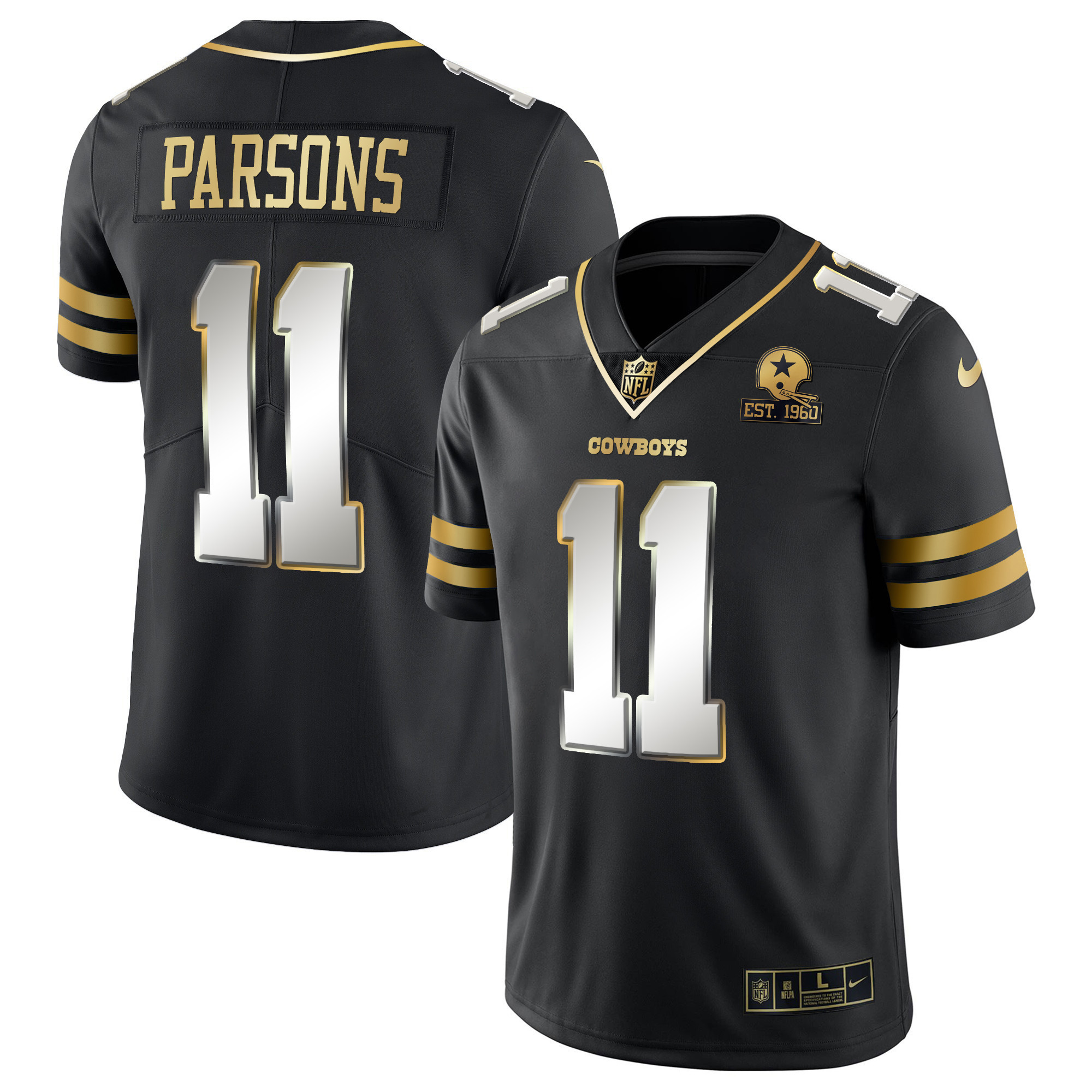 Micah Parsons Men's Dallas Cowboys Vapor Gold Black Limited Jersey - All Stitched 