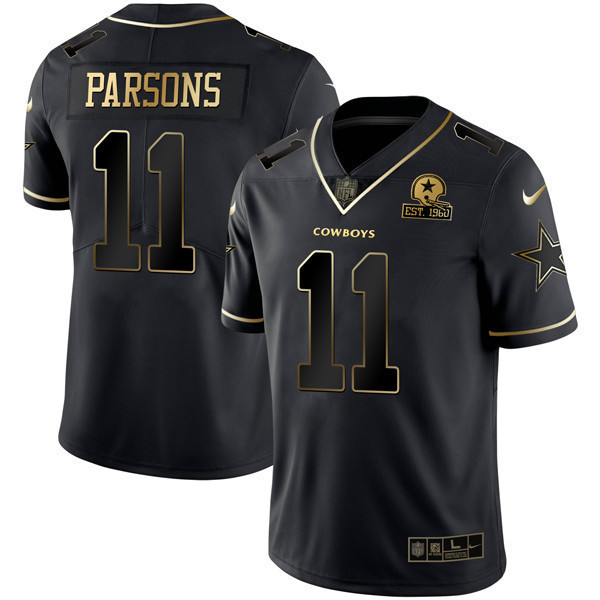 Micah Parsons Women's Dallas Cowboys Gold & Split Vapor Est 1960 Patch Black Gold Jersey - All Stitched 