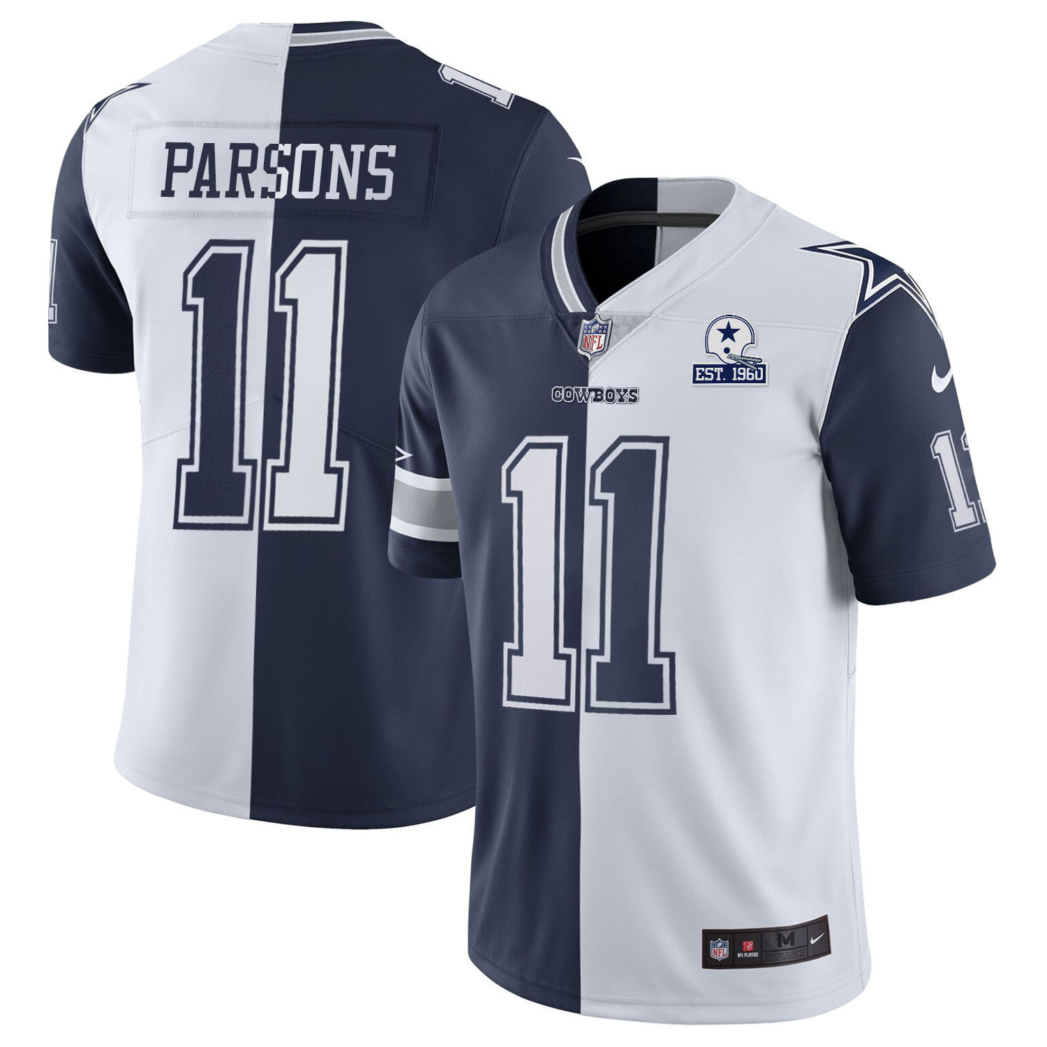 Micah Parsons Women's Dallas Cowboys Gold & Split Vapor Est 1960 Patch Split Jersey - All Stitched 