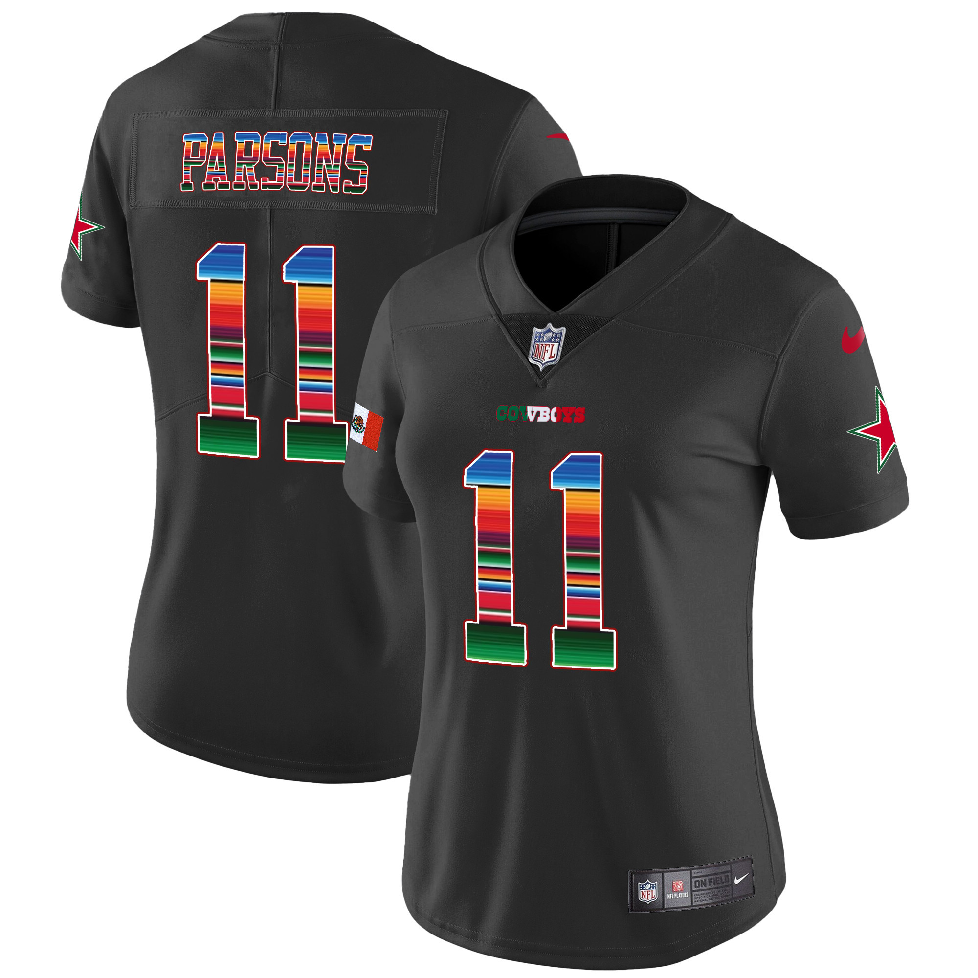 Micah Parsons Women's Dallas Cowboys Mexico Vapor Limited Black Jersey - All Stitched 