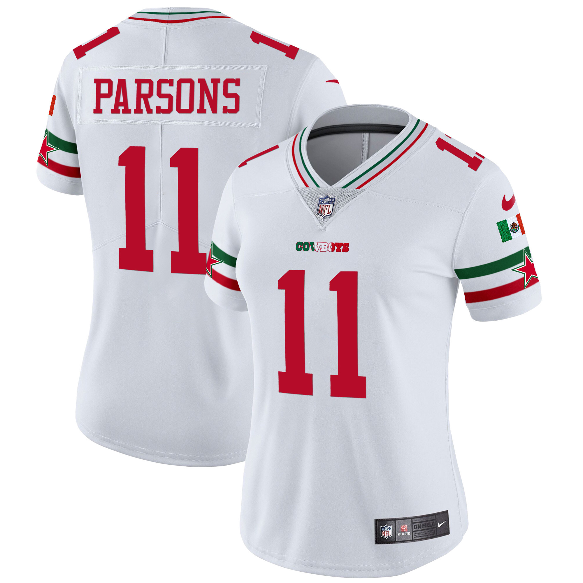 Micah Parsons Women's Dallas Cowboys Mexico Vapor Limited White Jersey - All Stitched 