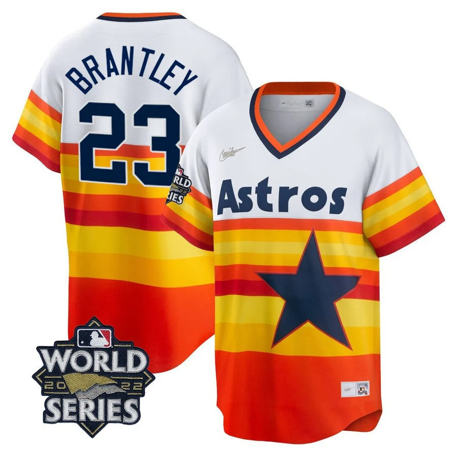 Michael Brantley Houston Astros 2022 World Series White Home Cooperstown Collection Player Jersey - All Stitched