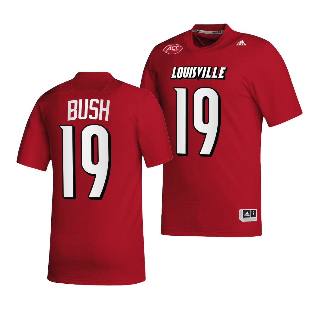 Michael Bush Louisville Cardinals #19 Red Jersey 2022-23 College Men's NIL Uniform