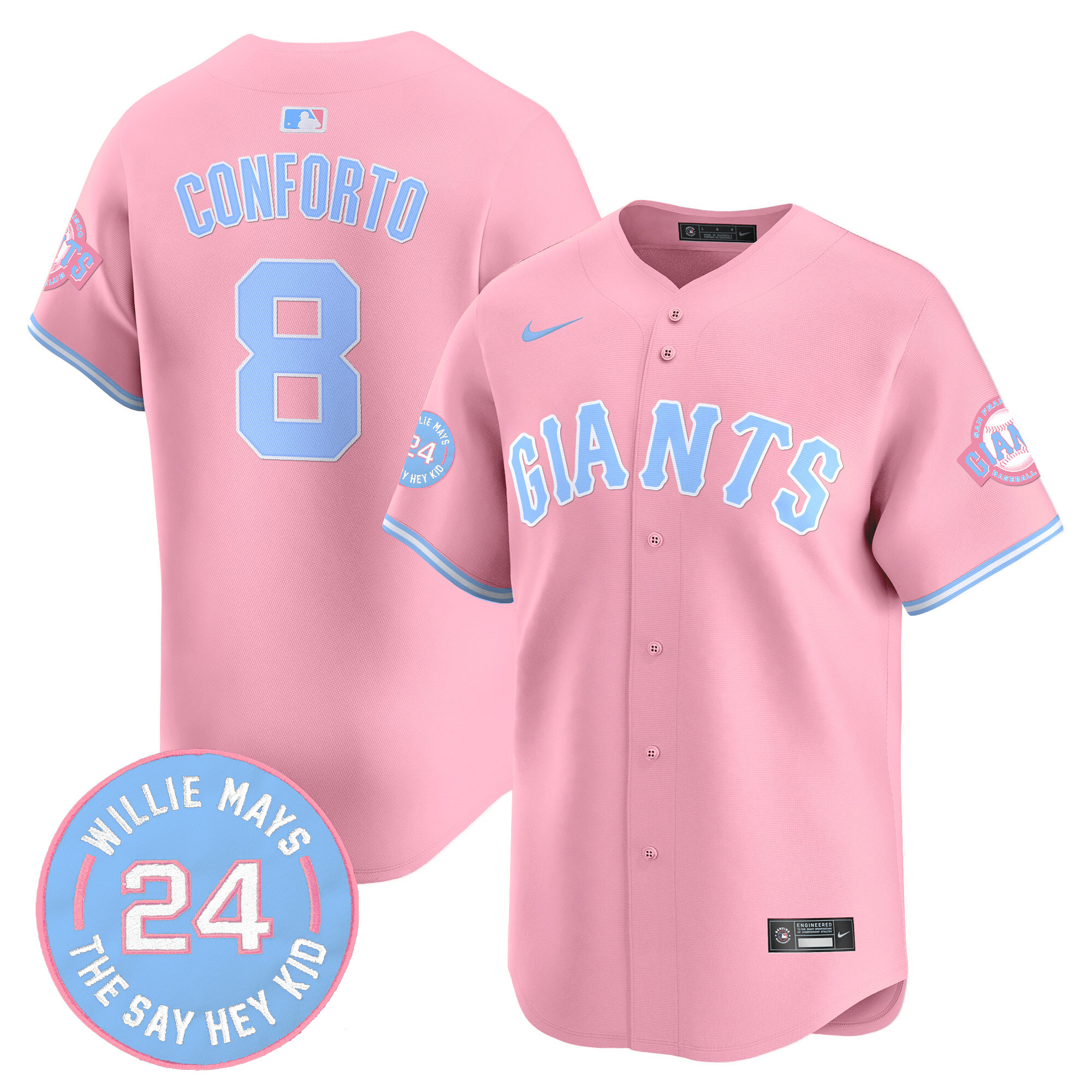 Michael ConfortoUnisex San Francisco Giants Bubblegum Pink Vapor Premier Limited Pink Jersey - All Stitched