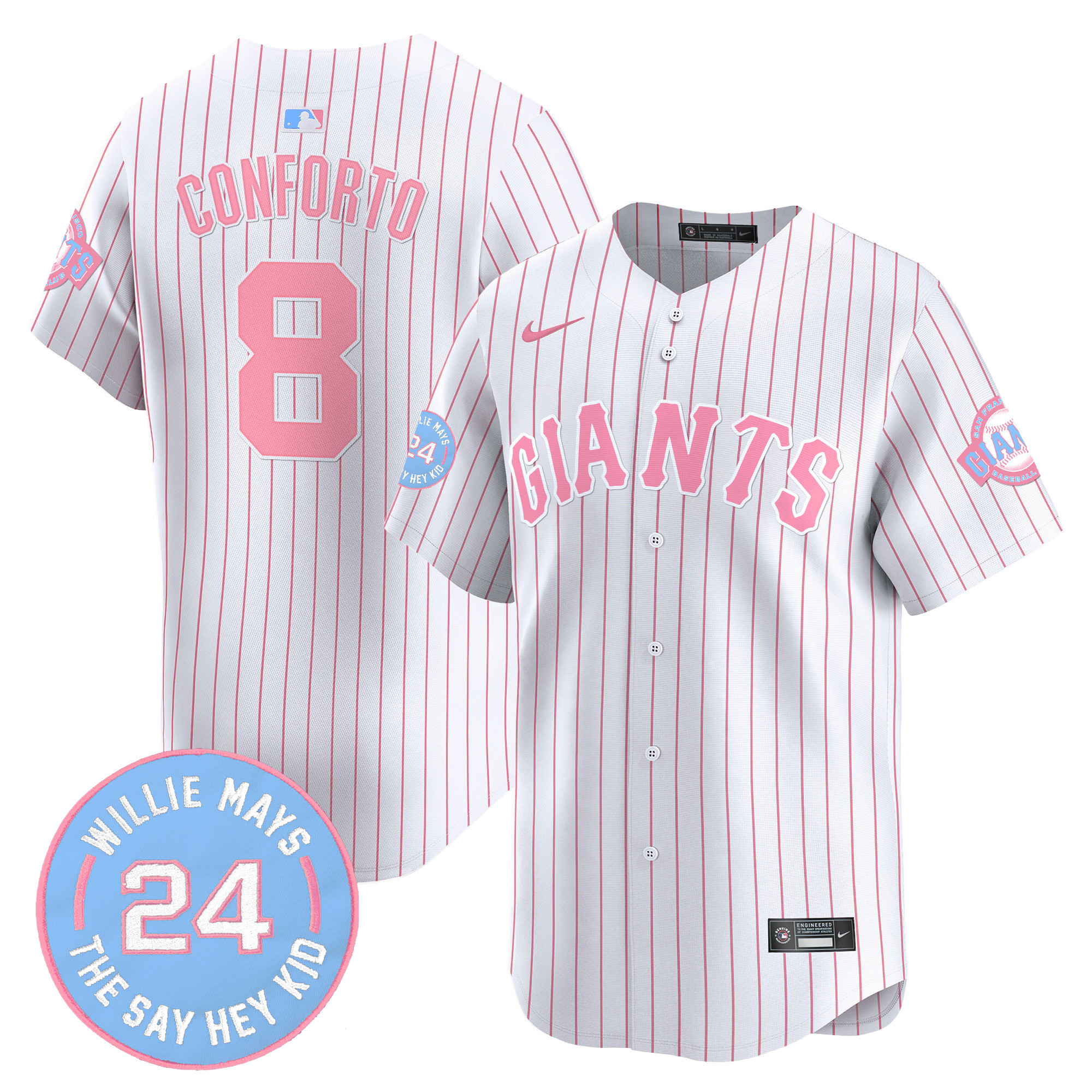 Michael ConfortoUnisex San Francisco Giants Bubblegum Pink Vapor Premier Limited Pinstripe Jersey - All Stitched