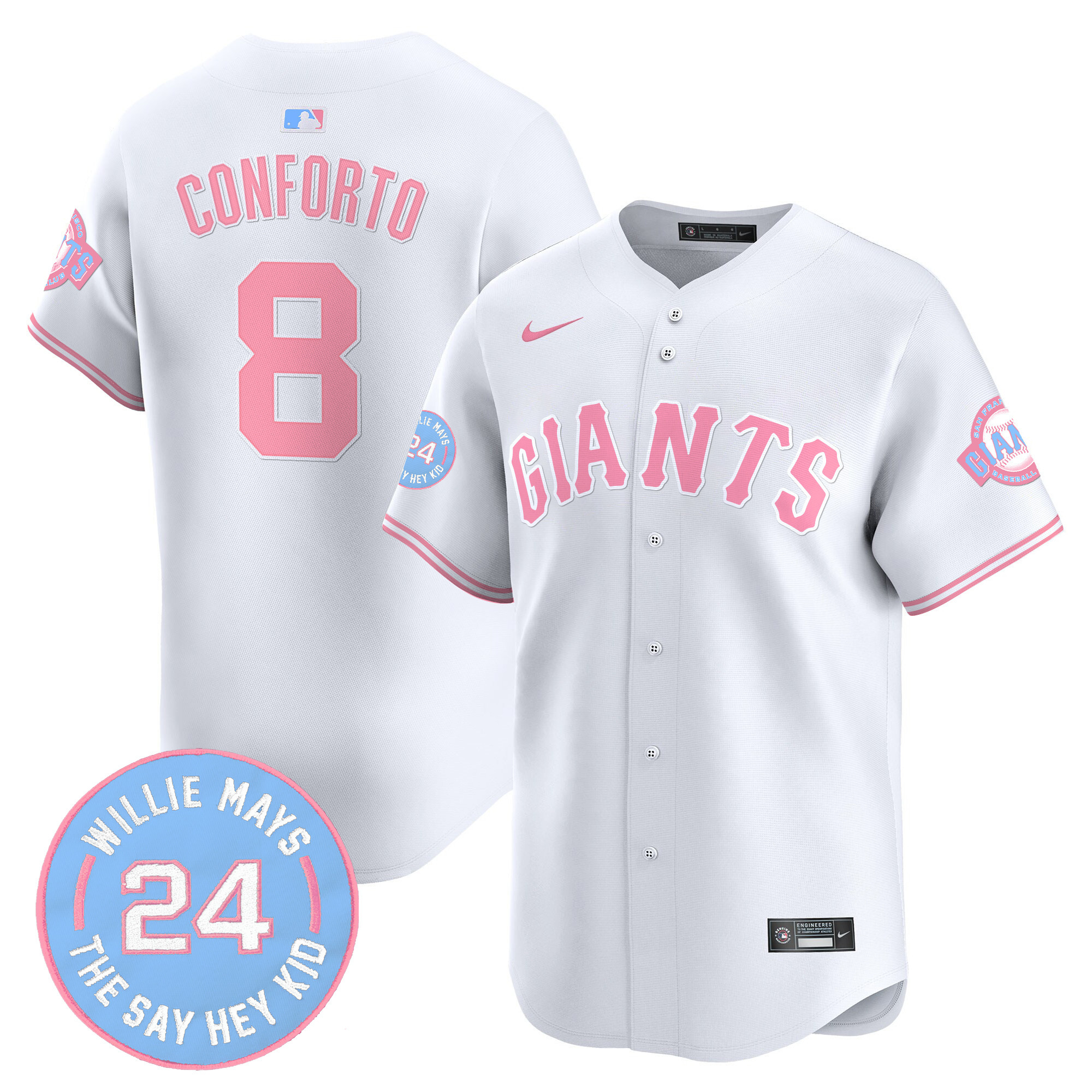 Michael ConfortoUnisex San Francisco Giants Bubblegum Pink Vapor Premier Limited White Jersey - All Stitched