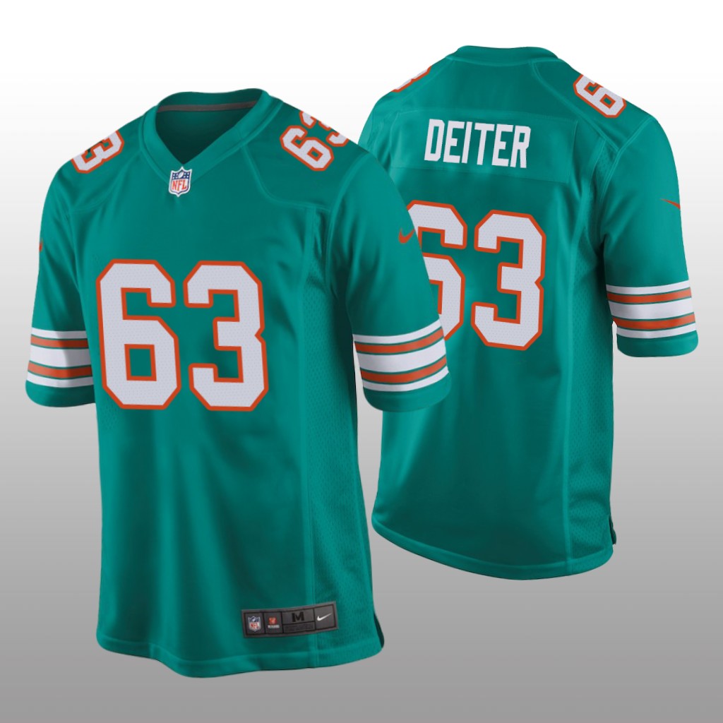 Michael Deiter Miami Dolphins Aqua NFL Draft Throwback Jersey