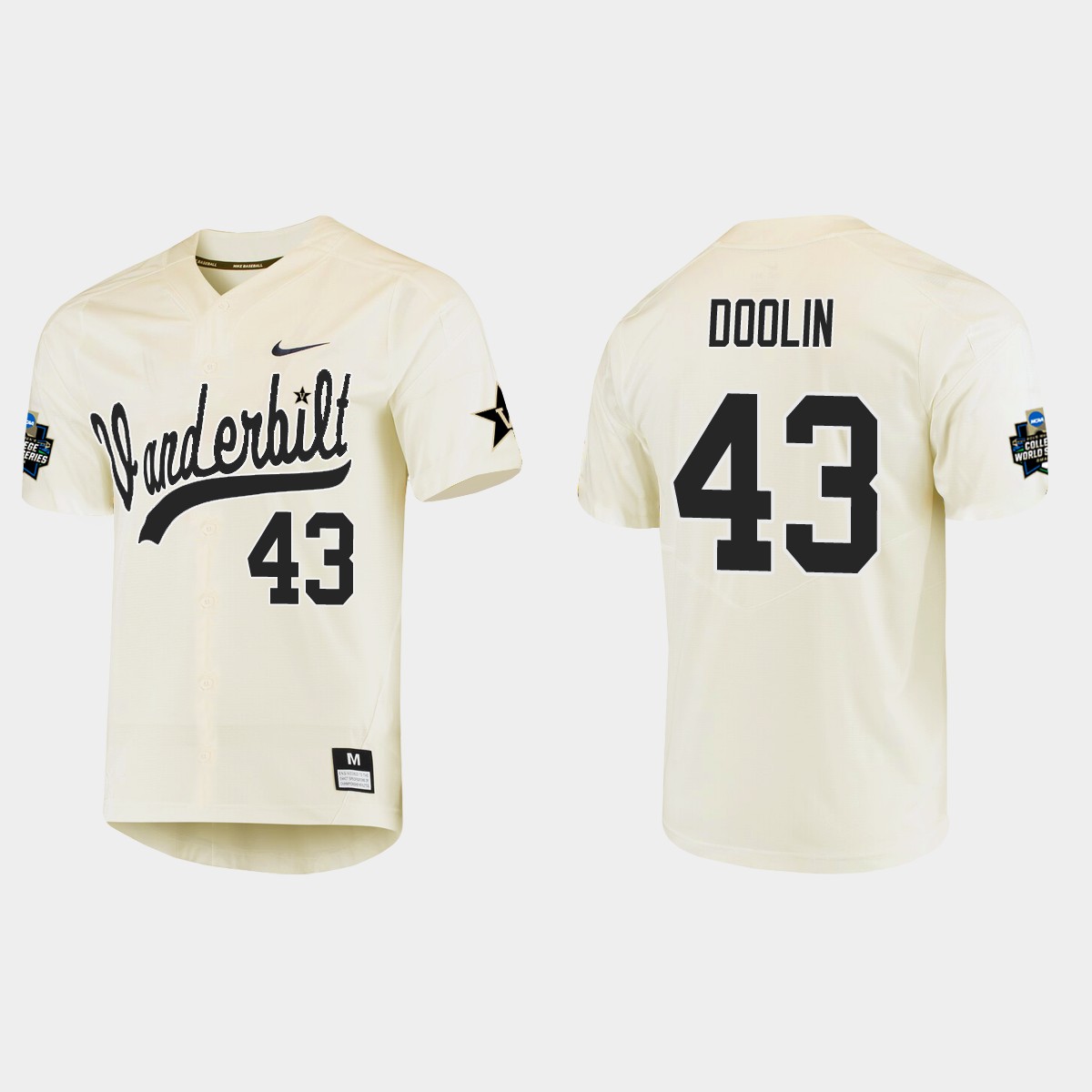 Michael Doolin Vanderbilt Commodores College World Series Jersey - Cream