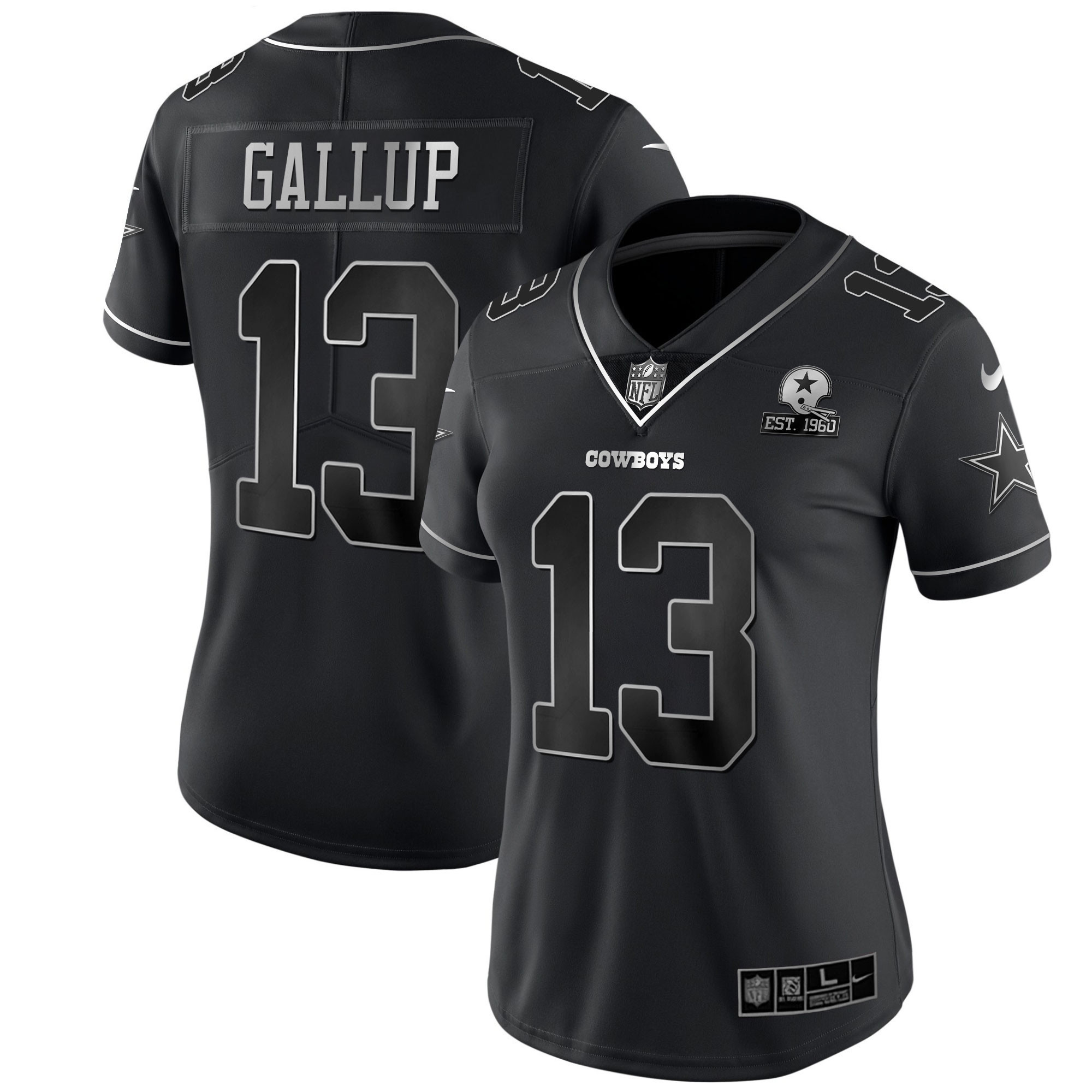 Michael Gallup Dallas Cowboys Black Silver Vapor Limited Est 1960 Patch Jersey - All Stitched 